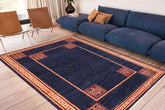 handmade Modern Kotan Blue Beige Hand Knotted RECTANGLE 100% WOOL area rug 6 x 9